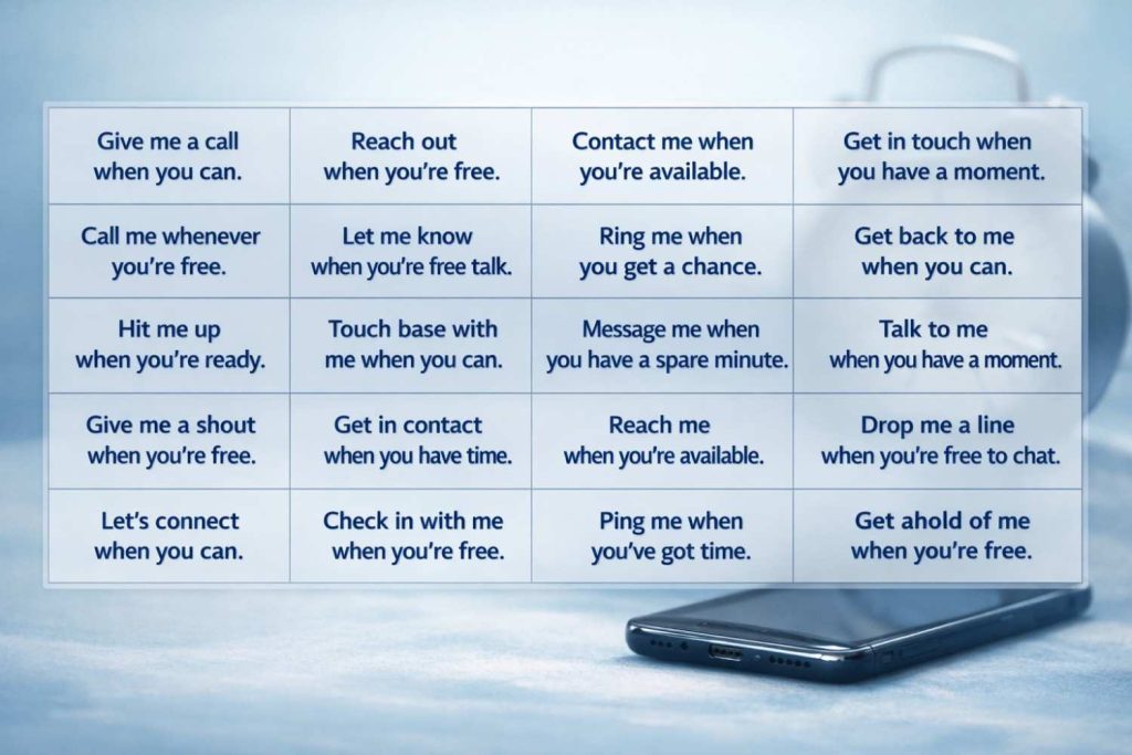 21 Alternatives to “Call Me When You Have Time”